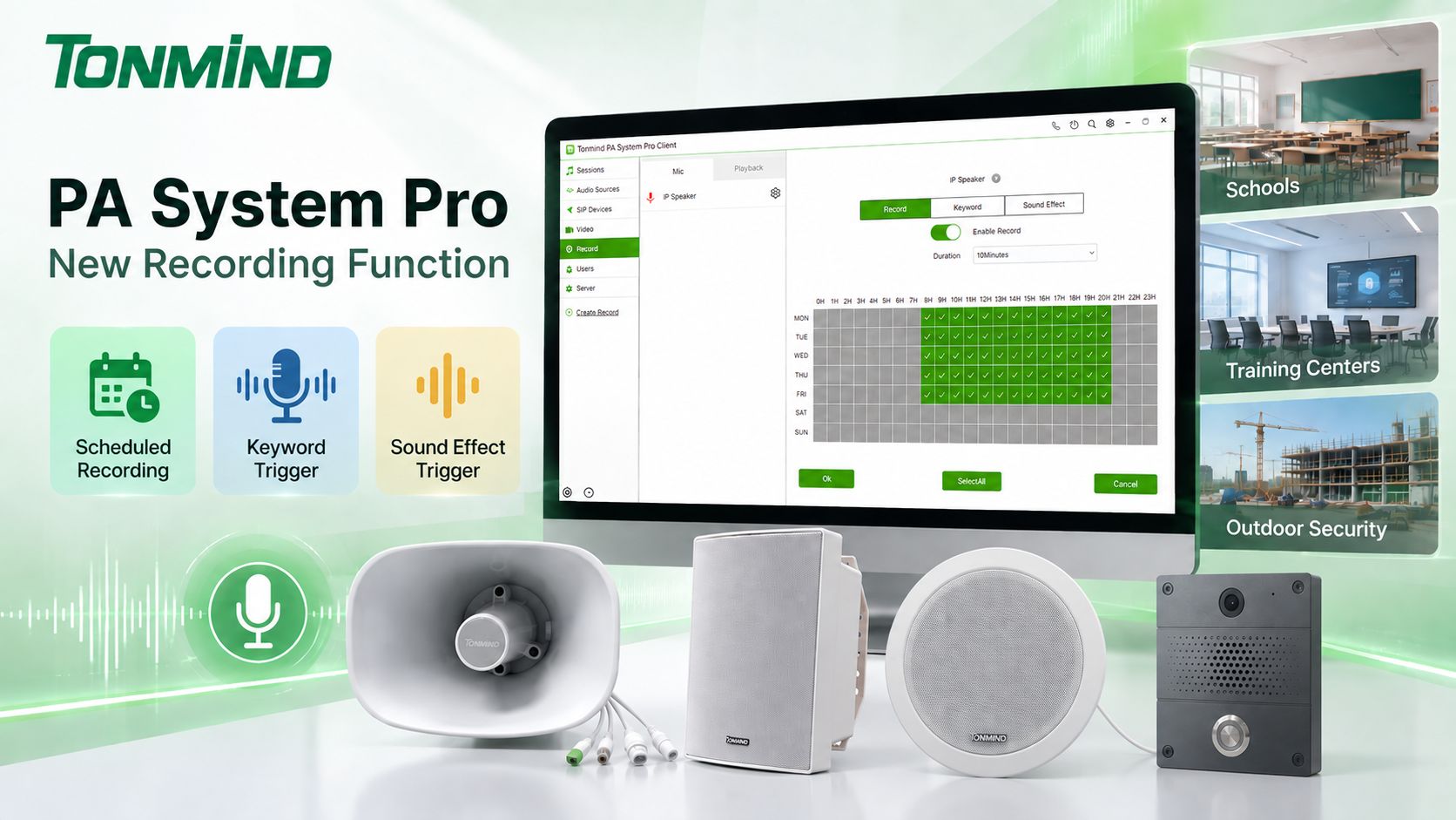 Tonmind PA System Pro aggiunge la funzione di registrazione intelligente con molteplici modalità di attivazione