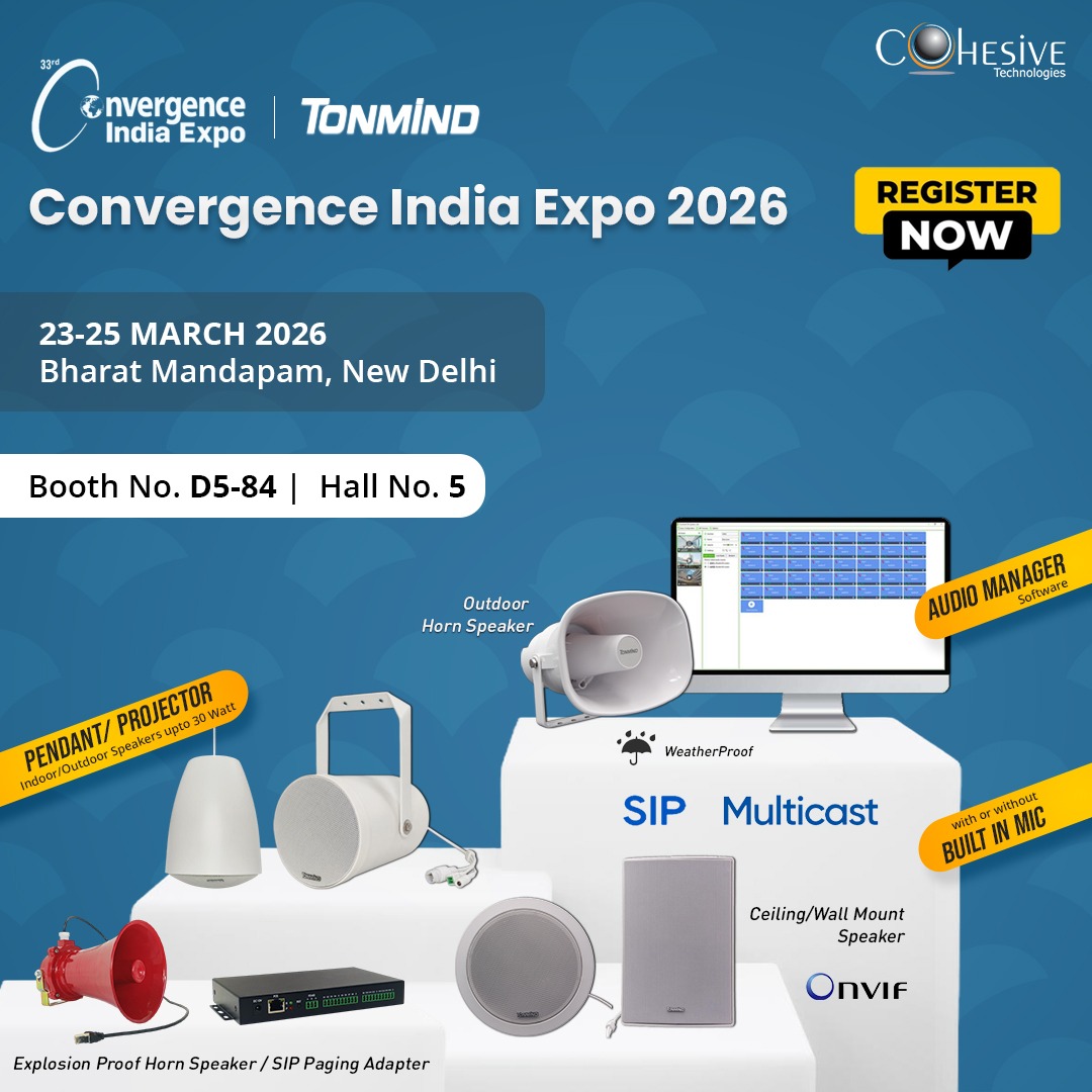 Scopri le soluzioni audio IP TONMIND a Convergence India 2026 con Cohesive Technologies.